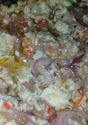 Onion egg scramble ainihin hoton girkin