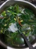 Sayur bening bayam, kacang panjang, kol, kecambah kedelai