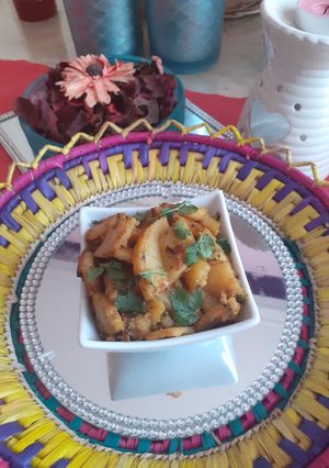 A picture of Aloo ki katlian (aloo Bhujia).