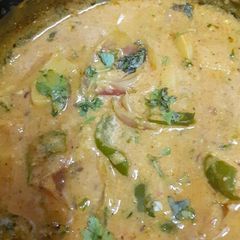 A picture of Potato, Capsicum & Onion --- A Gujarati vegetable (Vara nu Saak).