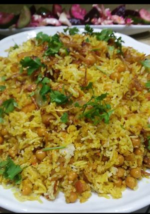 A picture of Safaid chano ka pulao😋 #cookpadApp.