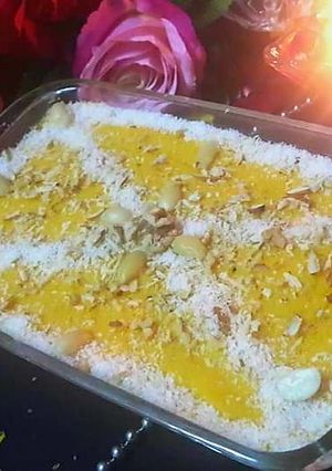 A picture of Burmese Dessert (Sweet dish)😋😋Burma ki sweet dish 1st tym try ki 😊.