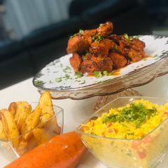 A picture of Portuguese peri peri chicken.