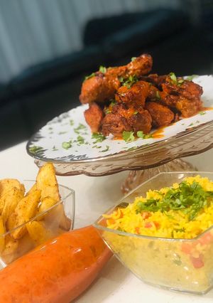 A picture of Portuguese peri peri chicken.