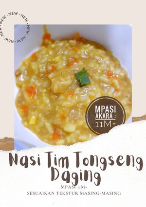 Foto resep MPASI 11M+ : Nasi Tim Tongseng Daging
