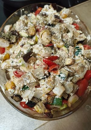 Una foto de Verduras al horno con queso crema
