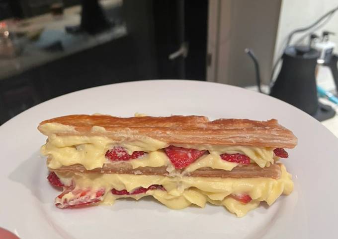 Recipe of Super Quick Homemade Strawberry mille feuille