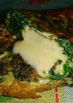 Una foto de Omelette de espinaca y muzzarella