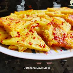 Steamed gujarati leaf dhokla A picture of Steamed gujarati leaf dhokla.
