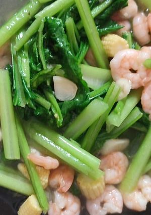 Foto resep Sawi tumis udang 🍤