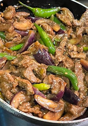 Foto resep Oseng terong daging sapi