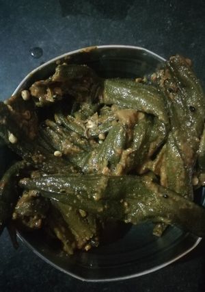 A picture of Bhindi stuffed.
