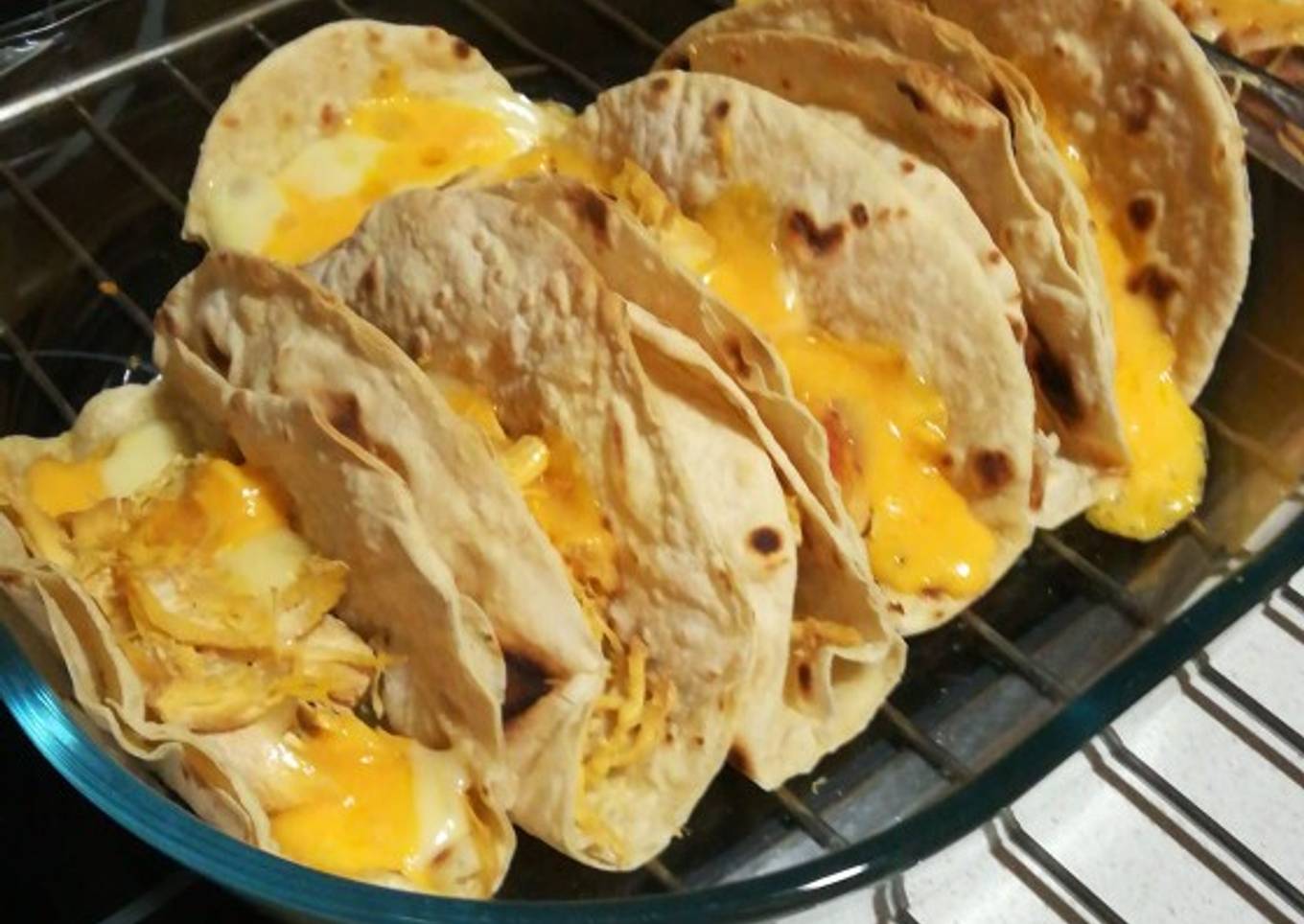 Fajitas de pollo con queso