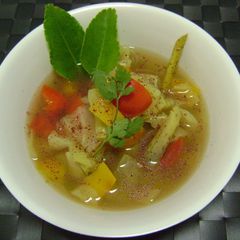 A picture of Lemony Bell Pepper & Cabbage Soup.