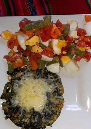 Una foto de Hamburguesas de espinaca avena y queso