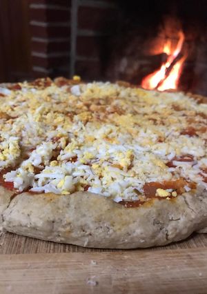 Una foto de Pizza con masa de avena