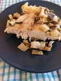 FILETTO DI PERSICO SU DADOLATA DI PATATE, ZUCCHINE E MELANZANE