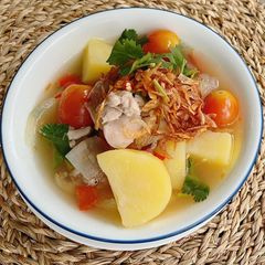 A picture of 👩🏻‍🍳👩🏽‍🍳Soup Recipe •Quick & Easy Thai Style “Hot n Sour Potato Soup” |ThaiChef Food.