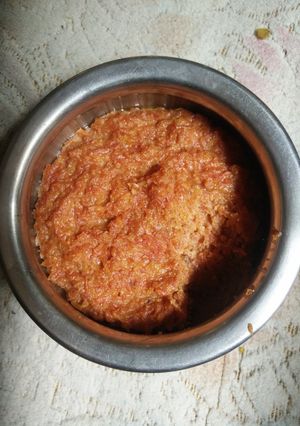 A picture of Gajar ka halwa (carrot halwa).