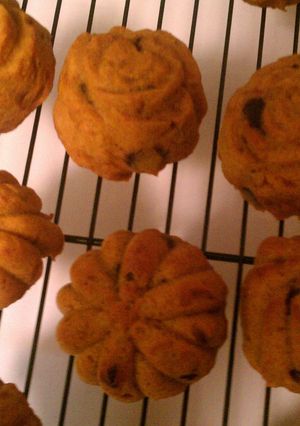 A picture of Chocolate chip, Walnut, and Pumpkin Cookies!.