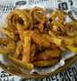 Resep termudah buat Onion Rings N French Fries 🌰🥔 very tasty n crispy yang enak
