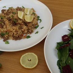 A picture of Minced beef fried rice.