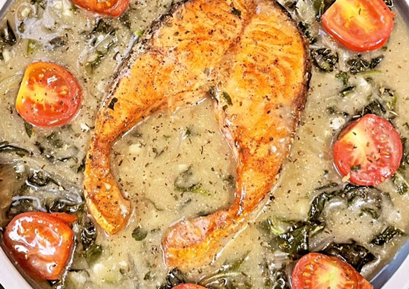 Creamy spinach and salmon