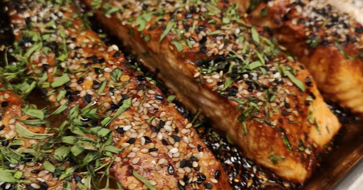 Grilled marinated salmon with Tarragon herb Recipe by Vinnss Chuah