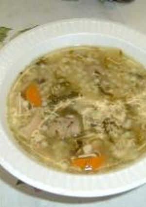 A picture of Italian Wedding Soup.