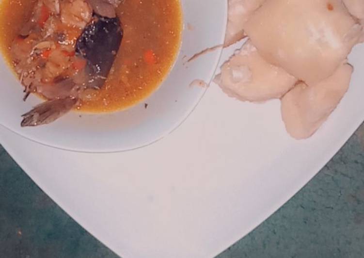 How to Make Quick Boiled yam with catfish pepper soup