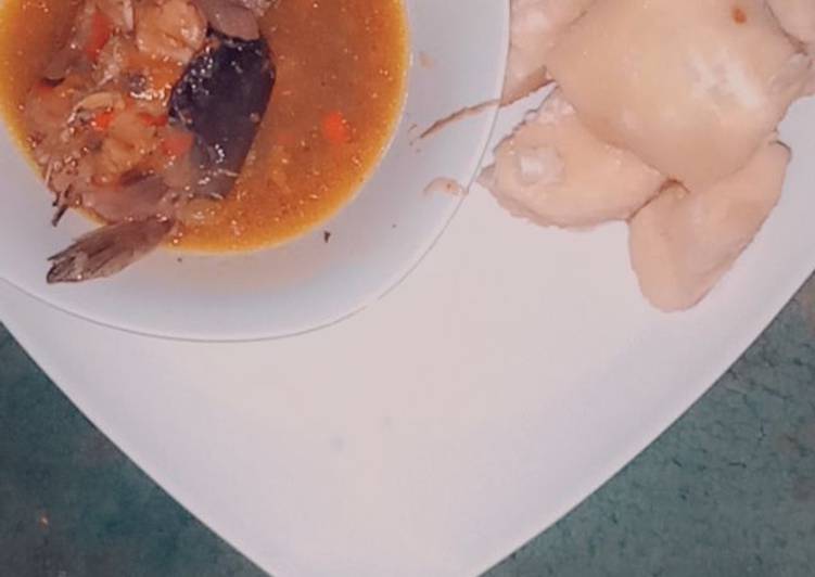 Recipe of Speedy Boiled yam with catfish pepper soup