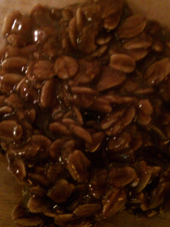 A picture of Braxtons chocolate milk cookies, aka no-bake cookies.
