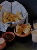 Bong style Samose with Sweet Sour Chutney and Tea