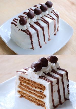 Foto resep Lotus Biscoff Cake Tanpa Oven Tanpa Kukus