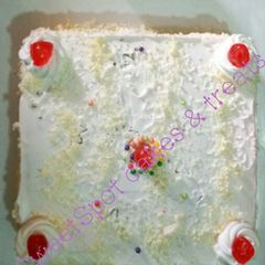 A picture of White forest cake# Christmas baking contest # Revival contest #.