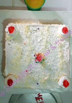 A picture of White forest cake# Christmas baking contest # Revival contest #.