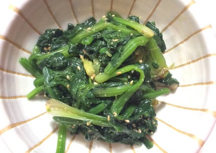 Recipe of Award-winning Spinach Gomaae (ほうれん草のごま和え)