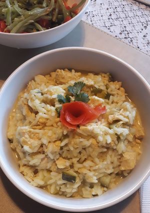 Una foto de Risotto de pollo