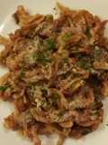 Pasta tornillo con champiñones