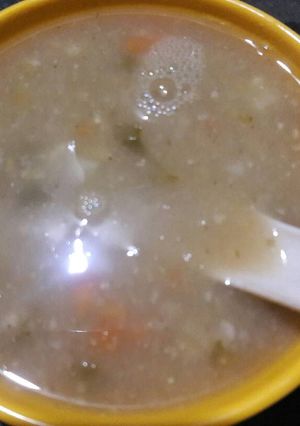 A picture of Veg sweet corn soup.