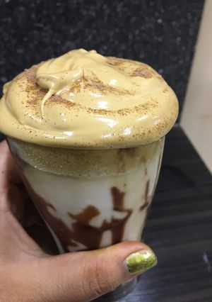 A picture of Dalgona coffee.