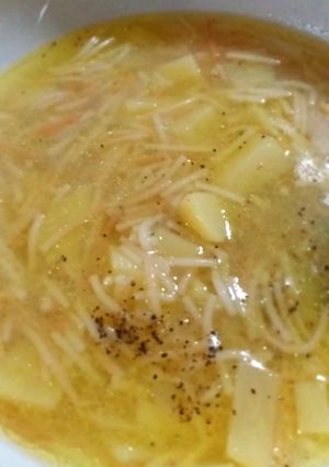 صورة لوصفة شوربه شعيرية وبطاطا