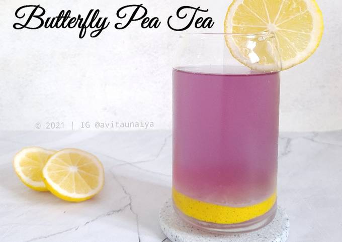 Resep  bikin Honey Lemon Butterfly Pea Tea  gurih