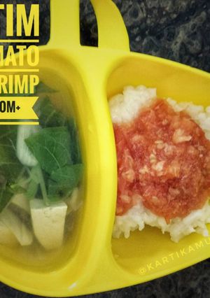 Foto resep Nasi Tim Saus Tomat Udang MPASI 10 bulan