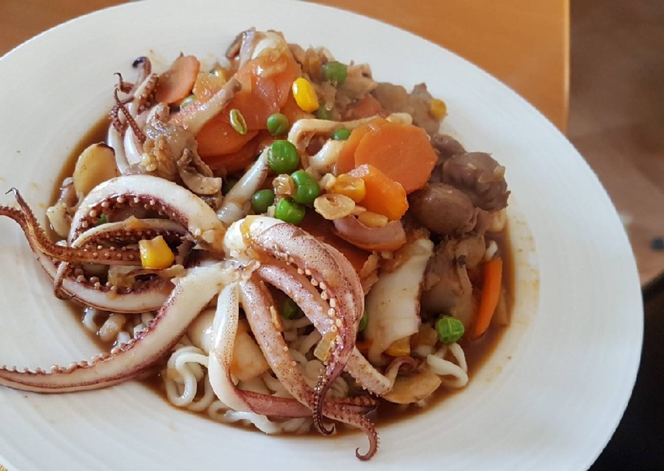 Squids n' Veggies stir fry