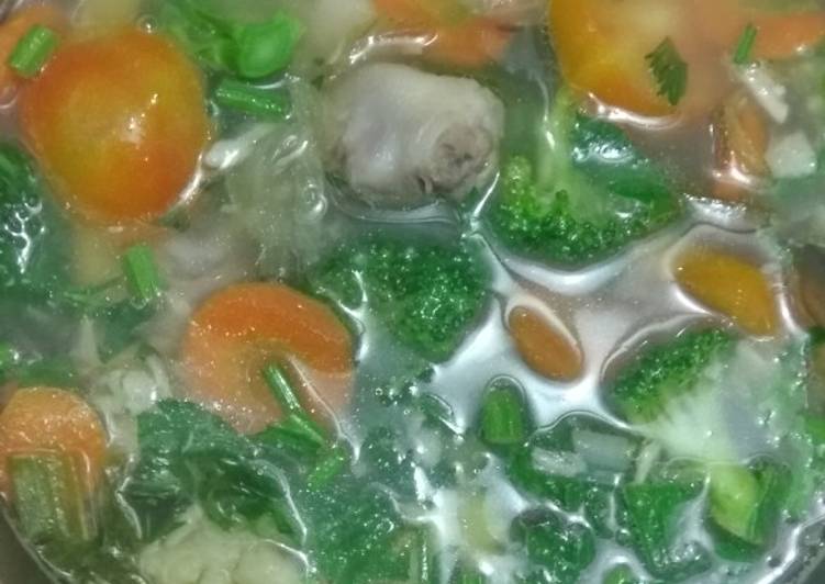 Sup ayam with aneka sayur