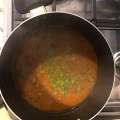 A picture of Red kidney beans curry (Rajma).