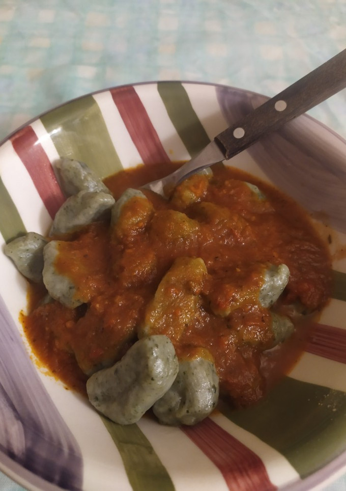 Una foto de Malfatis veganos de acelga