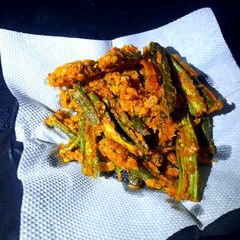 A picture of Kurkuri Bhindi fry.