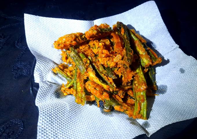 Kurkuri Bhindi Fry Recipe By Dolly Kachhwani Cookpad